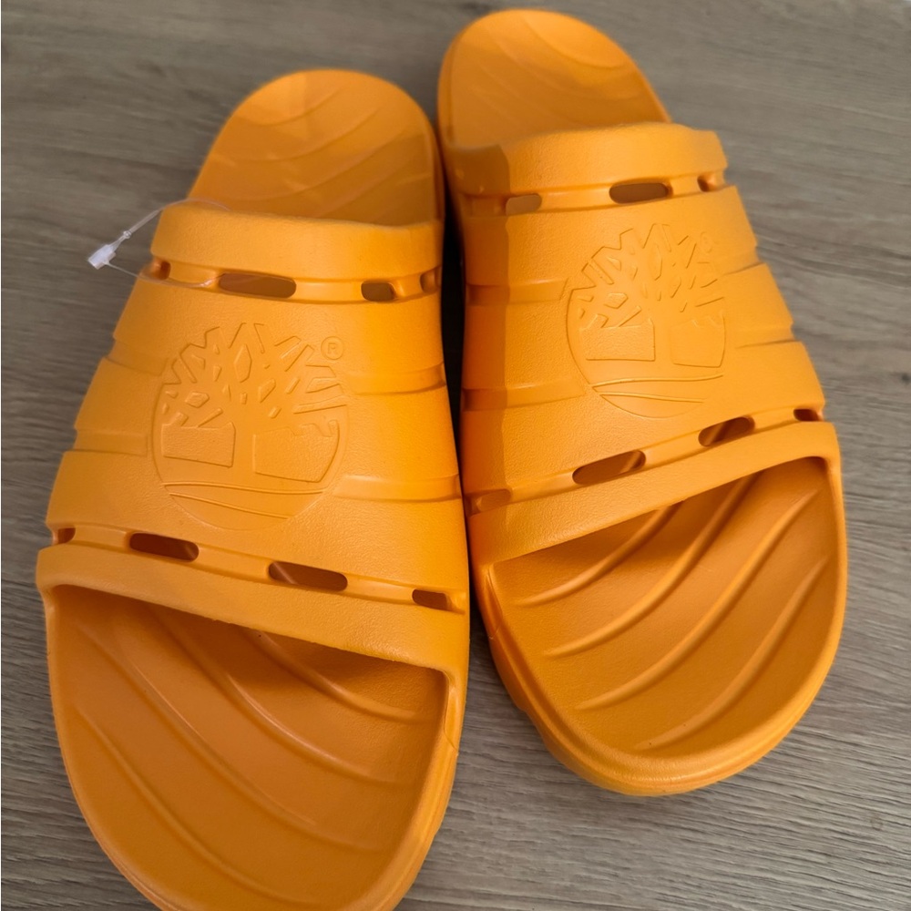Timberland Men's Orange Slide Sandals
